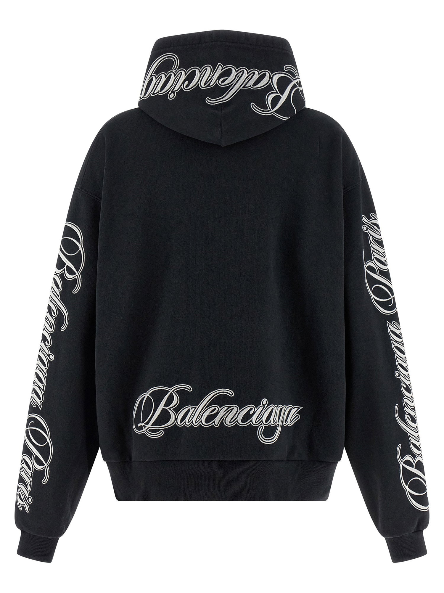 Balenciaga Cursive Hoodie Black