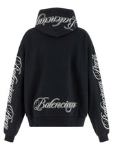 Balenciaga Cursive Hoodie Black