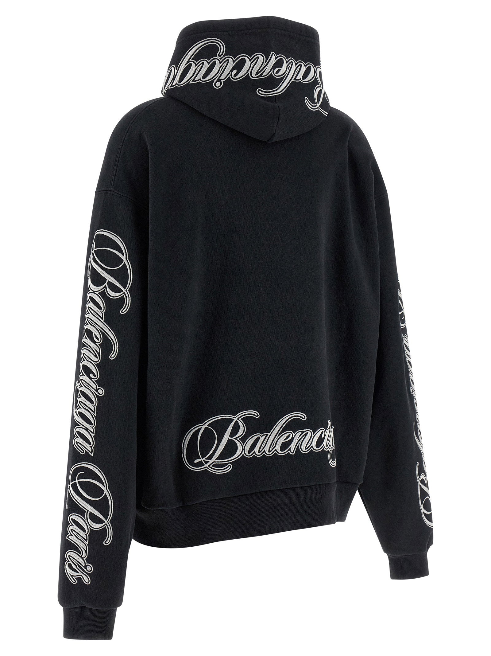 Balenciaga Cursive Hoodie Black
