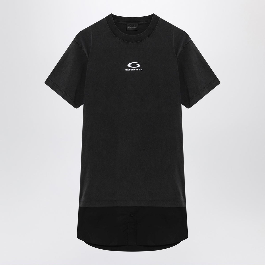 Balenciaga Black Washed Icon Mini Dress Black