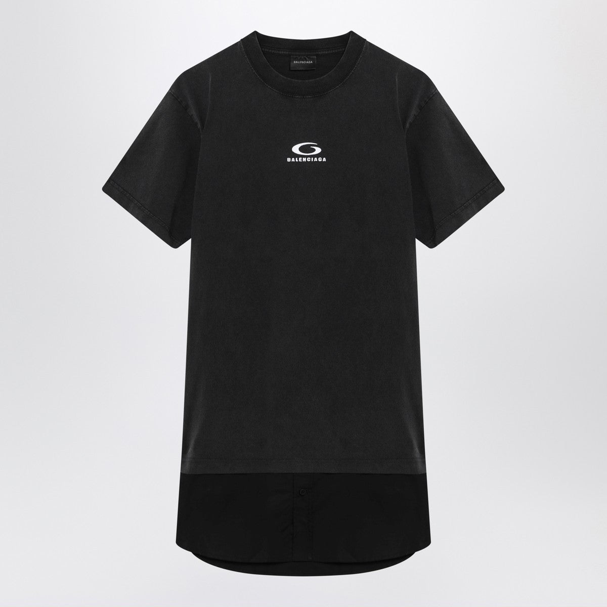 Balenciaga Black Washed Icon Mini Dress Black