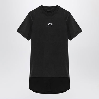 Balenciaga Black Washed Icon Mini Dress Black