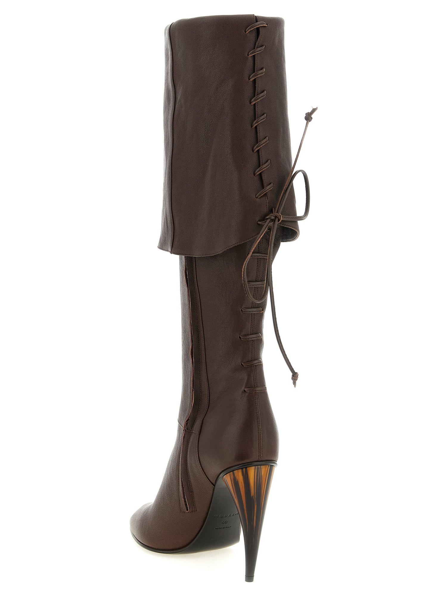 Alexander McQueen Horn Heel Boots Brown
