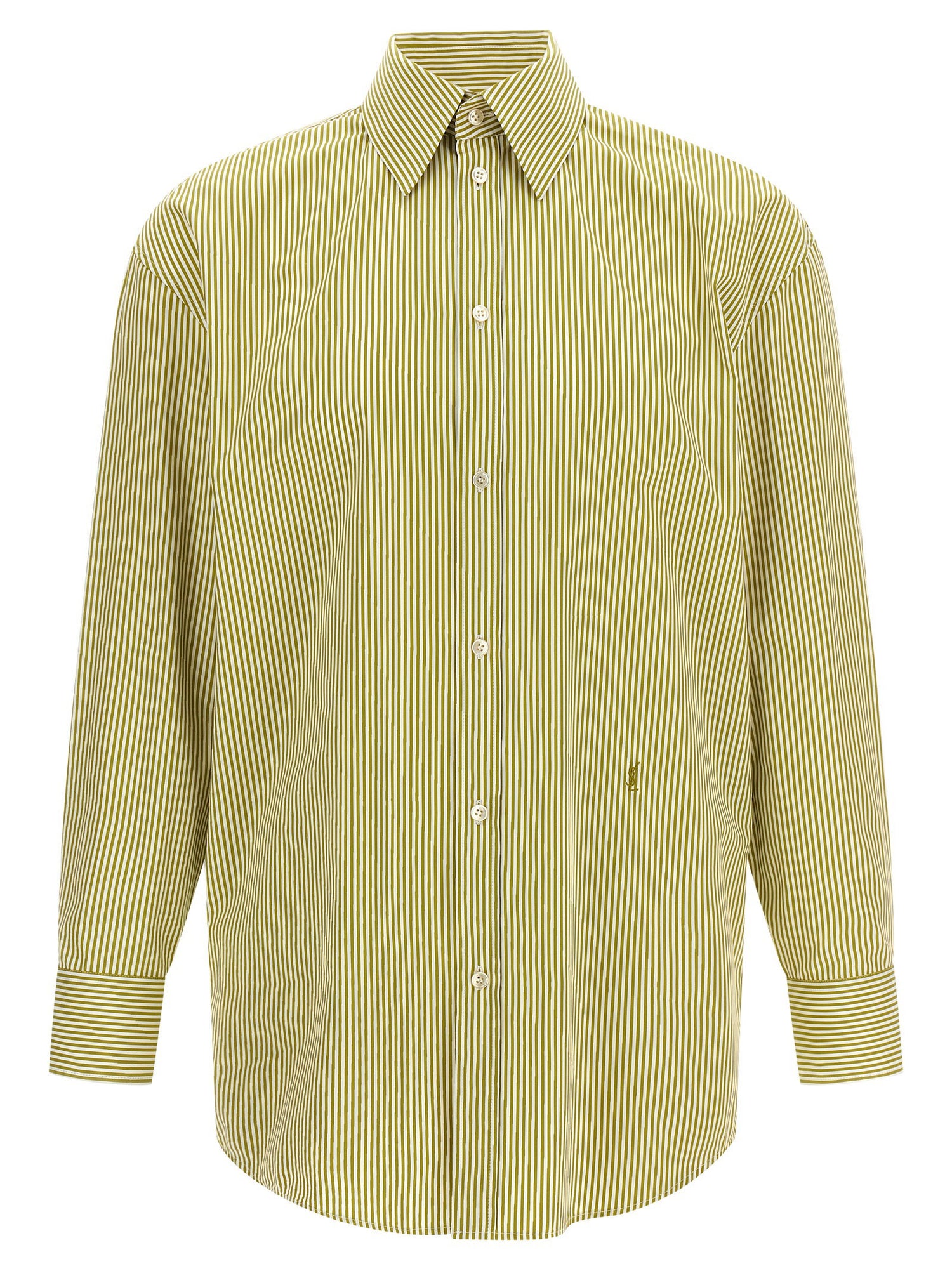 Saint Laurent Striped Shirt Green