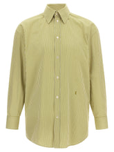 Saint Laurent Striped Shirt Green