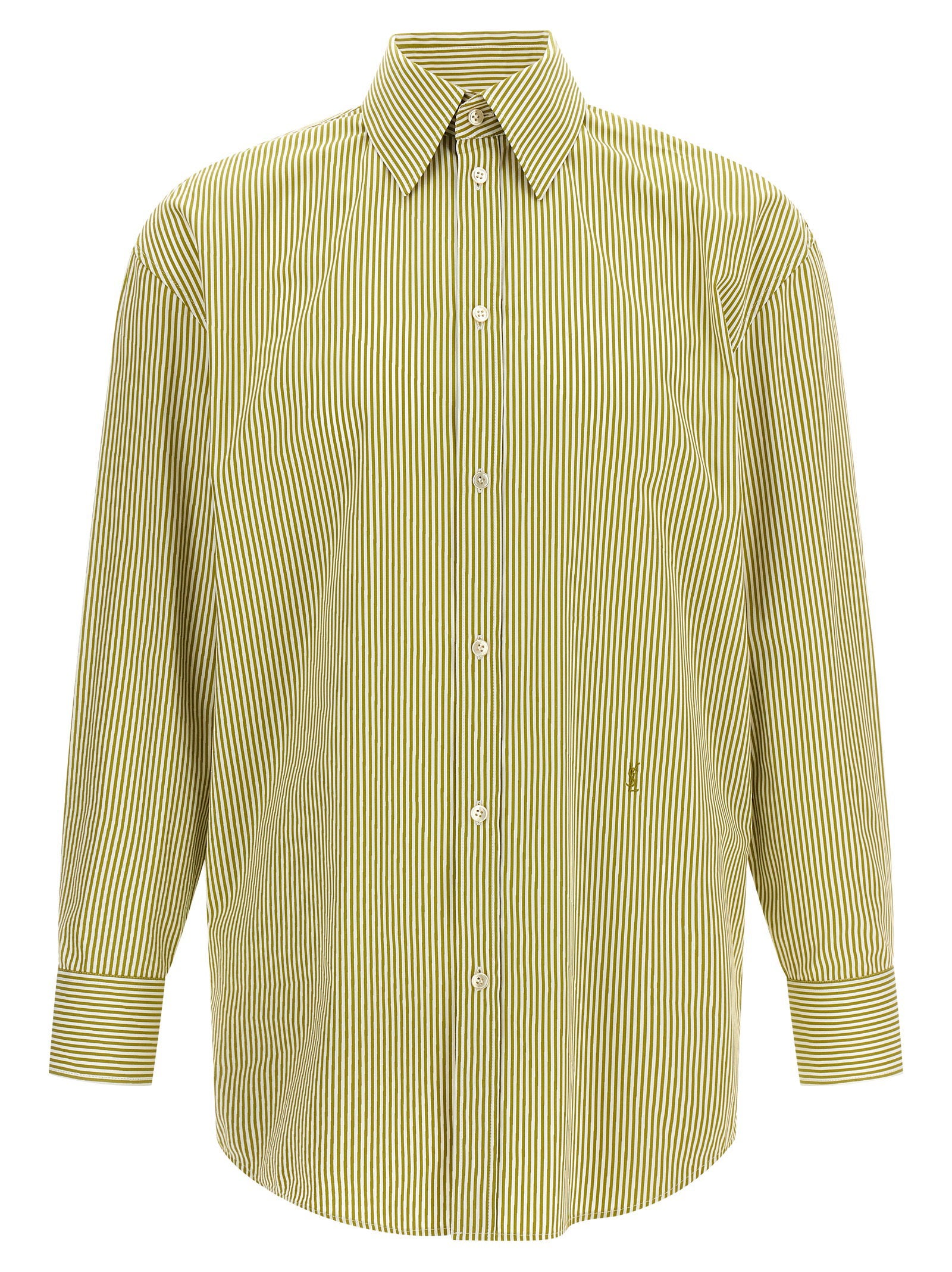 Saint Laurent Striped Shirt Green
