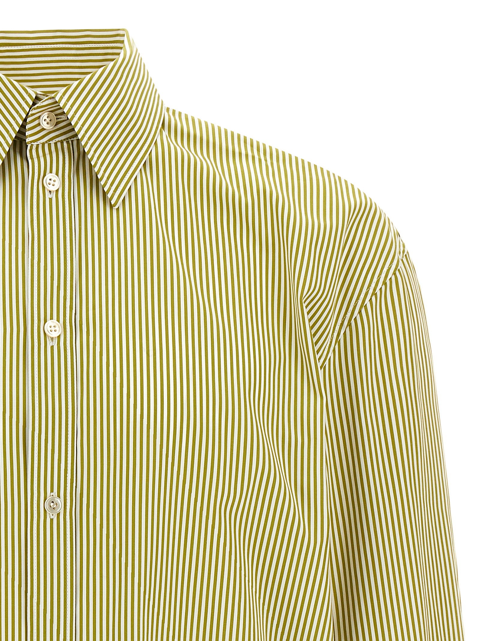 Saint Laurent Striped Shirt Green