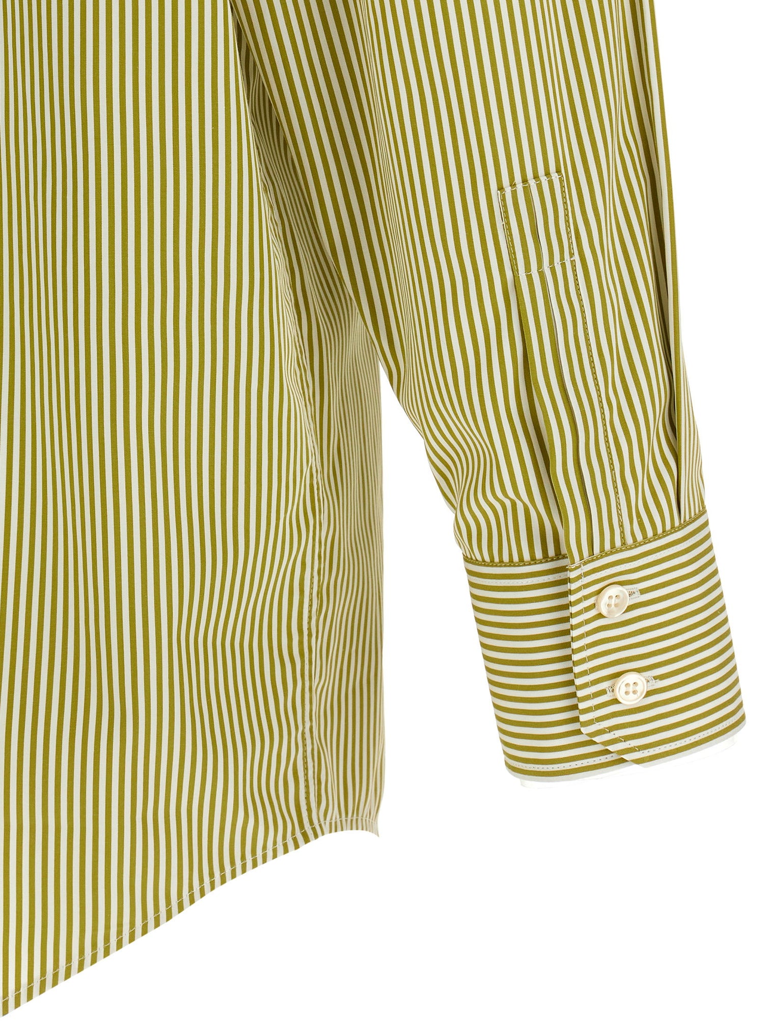 Saint Laurent Striped Shirt Green