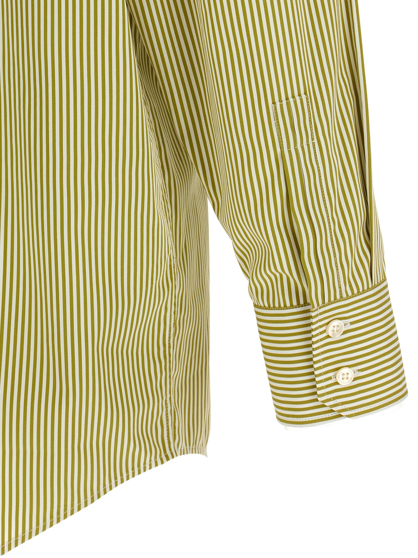 Saint Laurent Striped Shirt Green