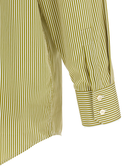 Saint Laurent Striped Shirt Green