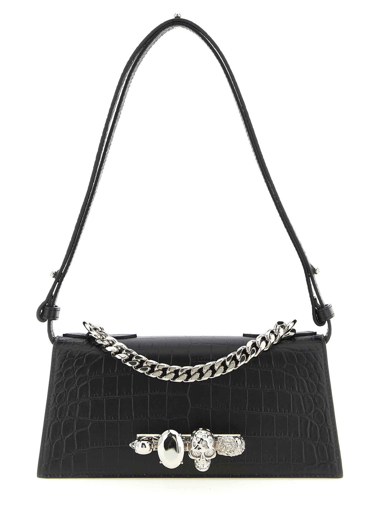 Alexander McQueen Jewelled Mini Shoulder Bag Black
