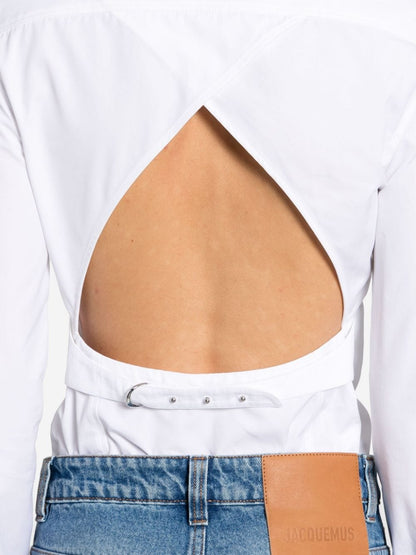 JACQUEMUS Single Pocket Fitted Shirt White