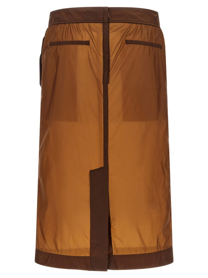 Saint Laurent Nylon Skirt Brown