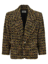 Saint Laurent Bouclé Tweed Blazer Multicolor
