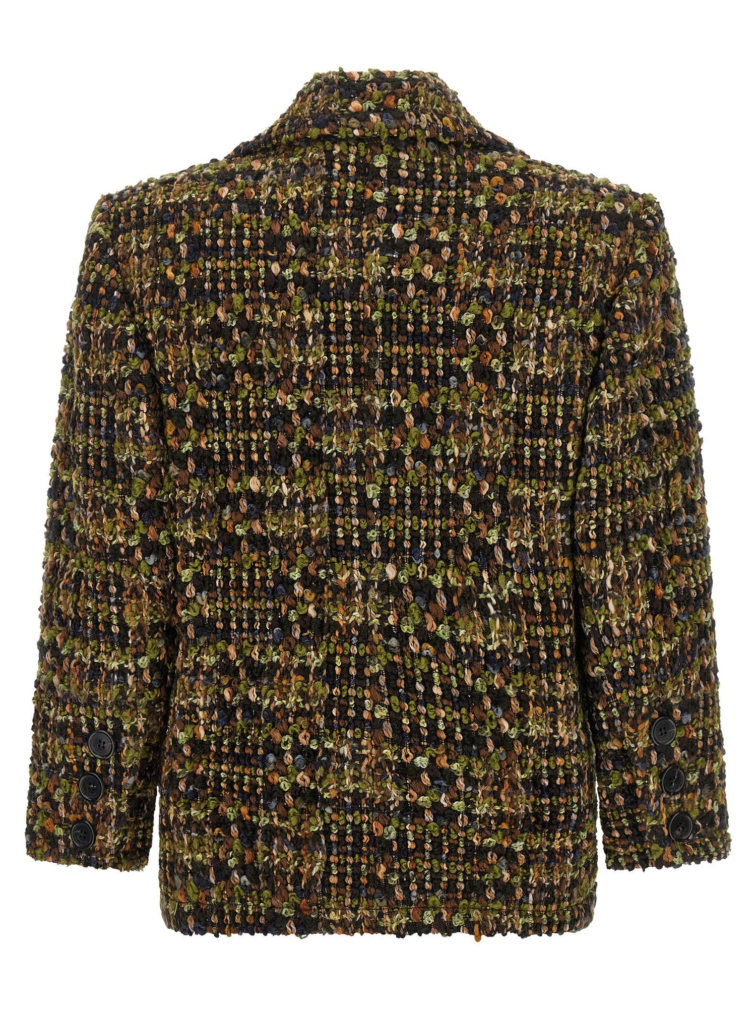 Saint Laurent Bouclé Tweed Blazer Multicolor