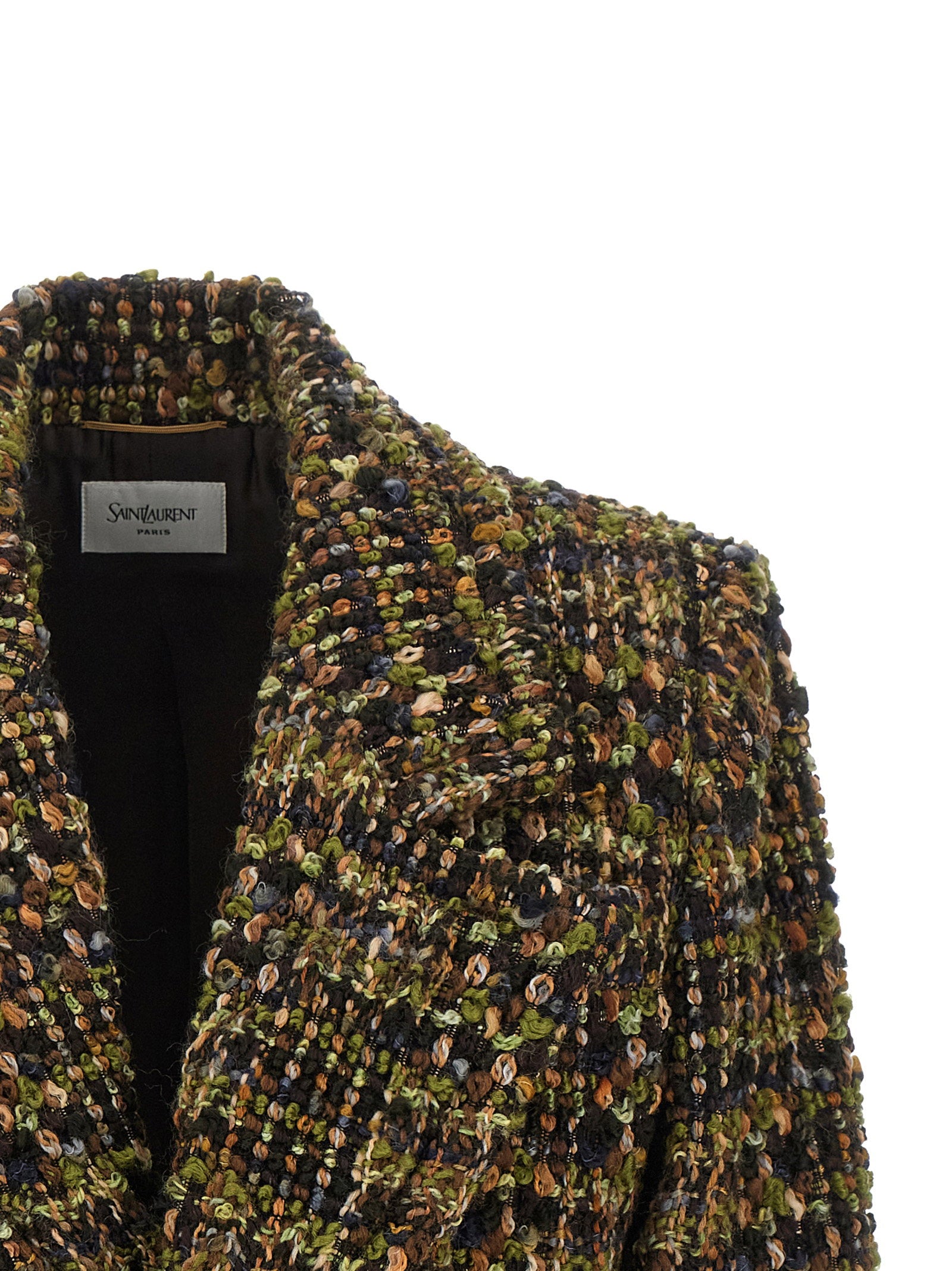 Saint Laurent Bouclé Tweed Blazer Multicolor