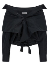 Balenciaga Crop Shirt Off The Shoulder Black