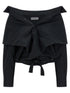 Balenciaga Crop Shirt Off The Shoulder Black