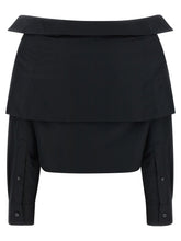Balenciaga Crop Shirt Off The Shoulder Black