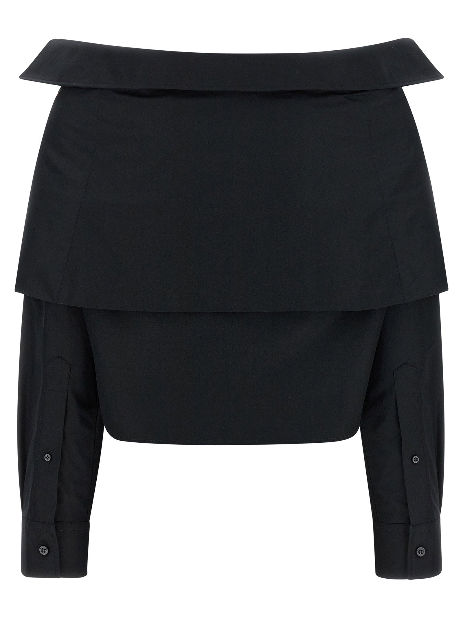 Balenciaga Crop Shirt Off The Shoulder Black