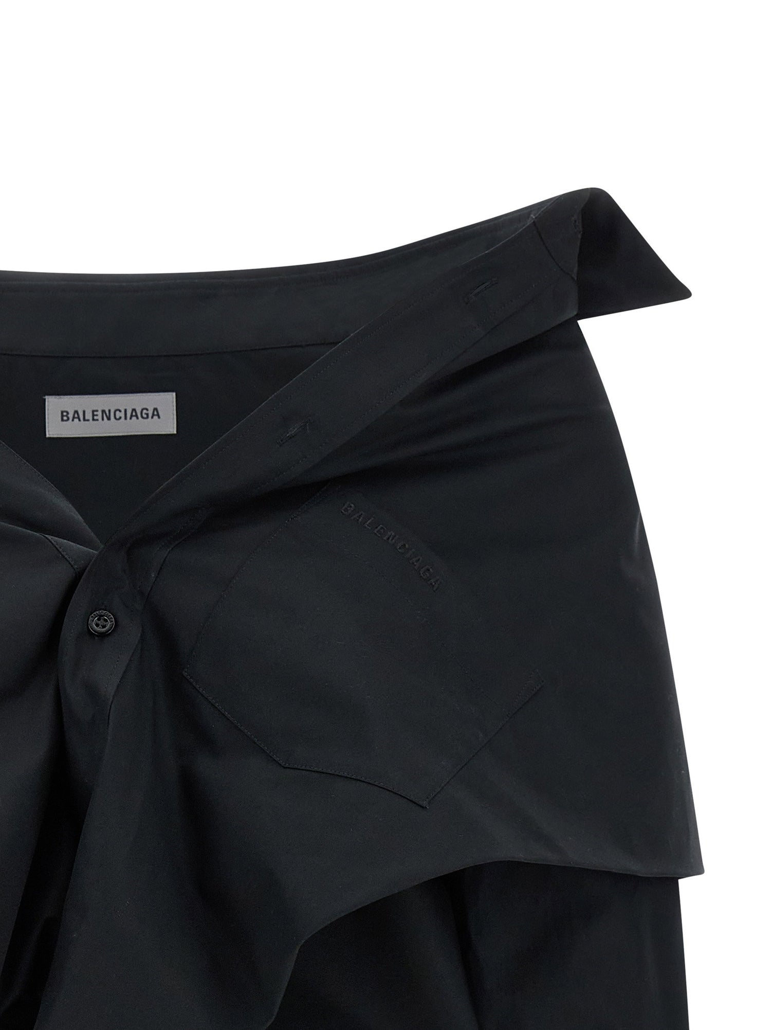 Balenciaga Crop Shirt Off The Shoulder Black