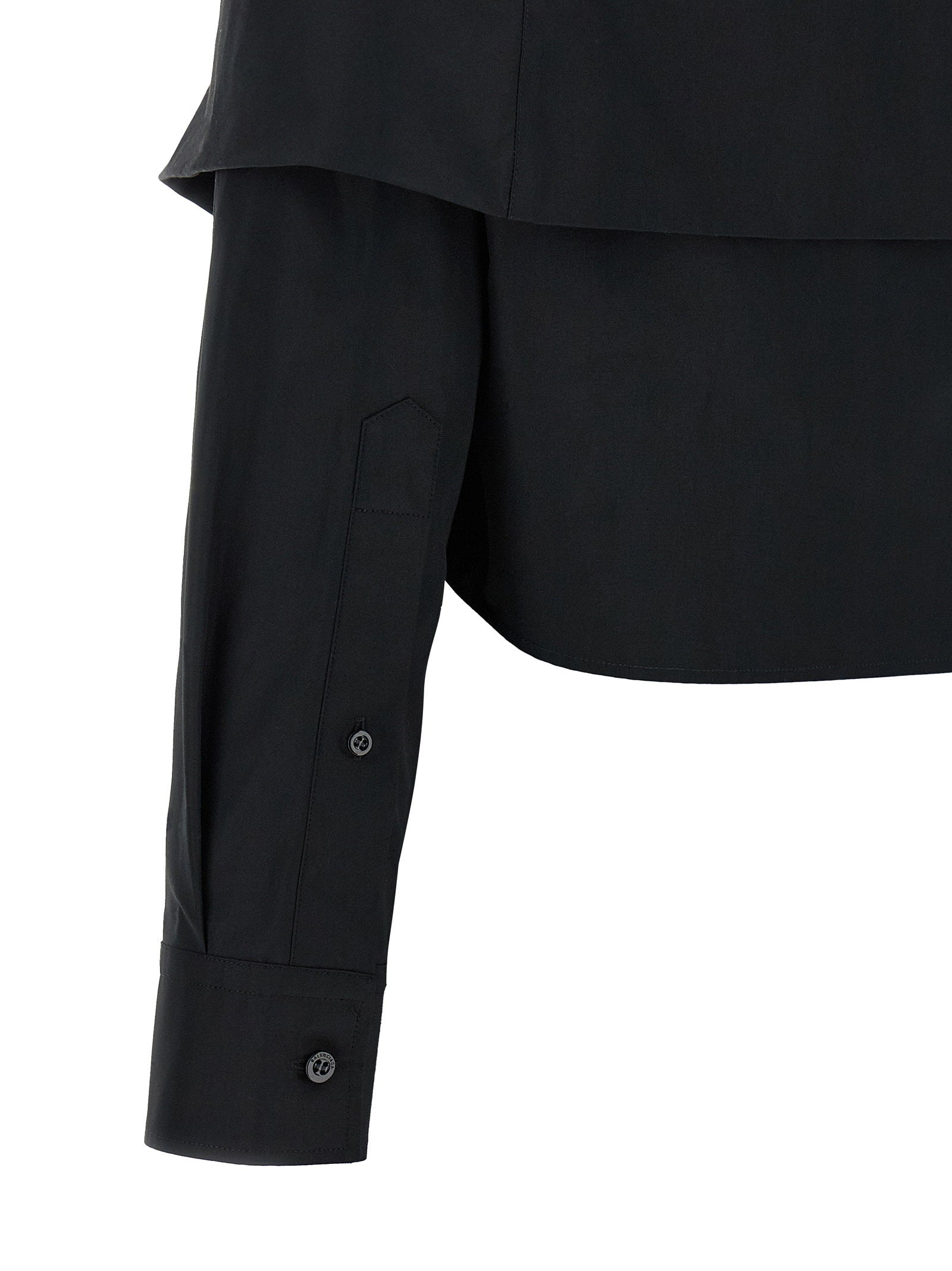 Balenciaga Crop Shirt Off The Shoulder Black