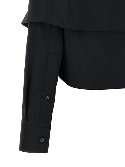 Balenciaga Crop Shirt Off The Shoulder Black