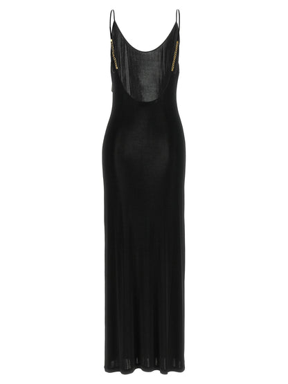 Saint Laurent Cassandre Chain Dress Black