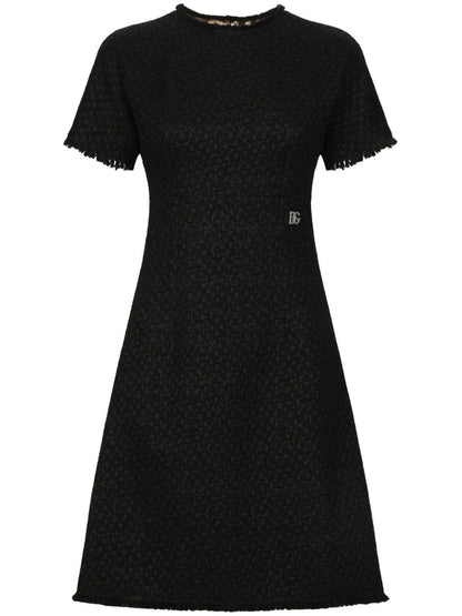 Raschel tweed midi dress