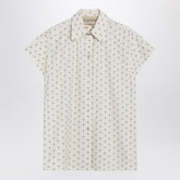 Valentino Garavani Short-Sleeved Floral Shirt Beige