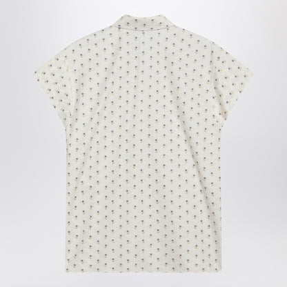 Valentino Garavani Short-Sleeved Floral Shirt Beige