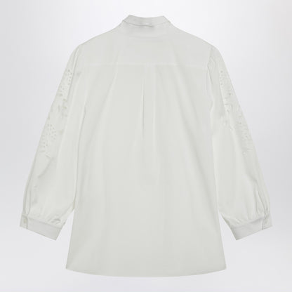 Valentino Sangallo Embroidered Cotton Shirt White
