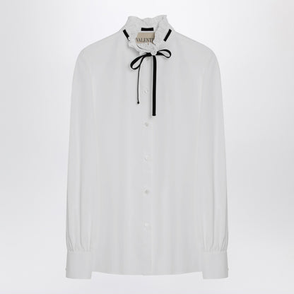 Valentino Garavani Shirt With Gathered Collar White