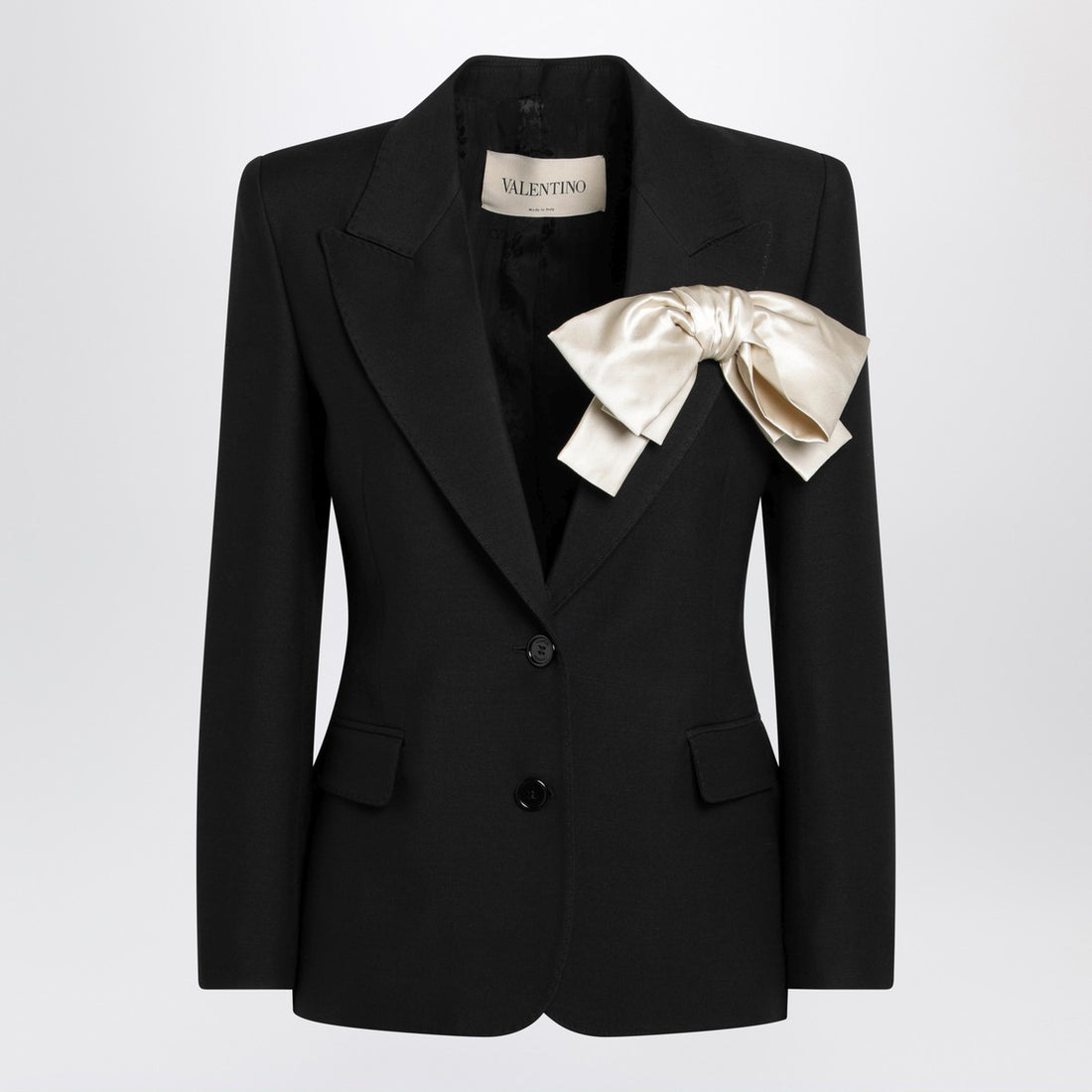 Valentino Single-Breasted Bow Jacket Black