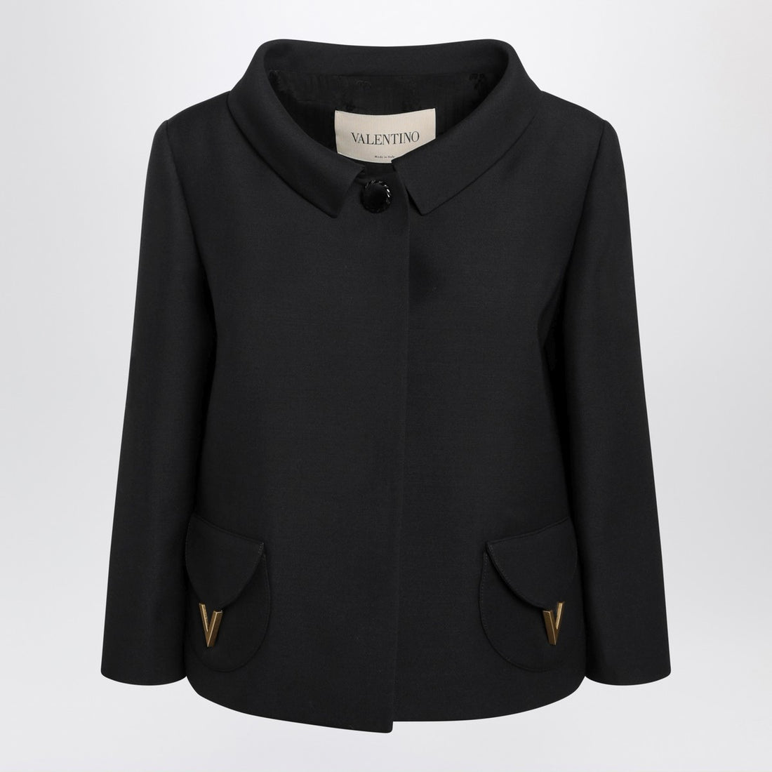 Valentino Wool-Silk Tailored Jacket Black