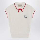 Valentino Garavani Chez Valentino Cotton Knit Top Beige