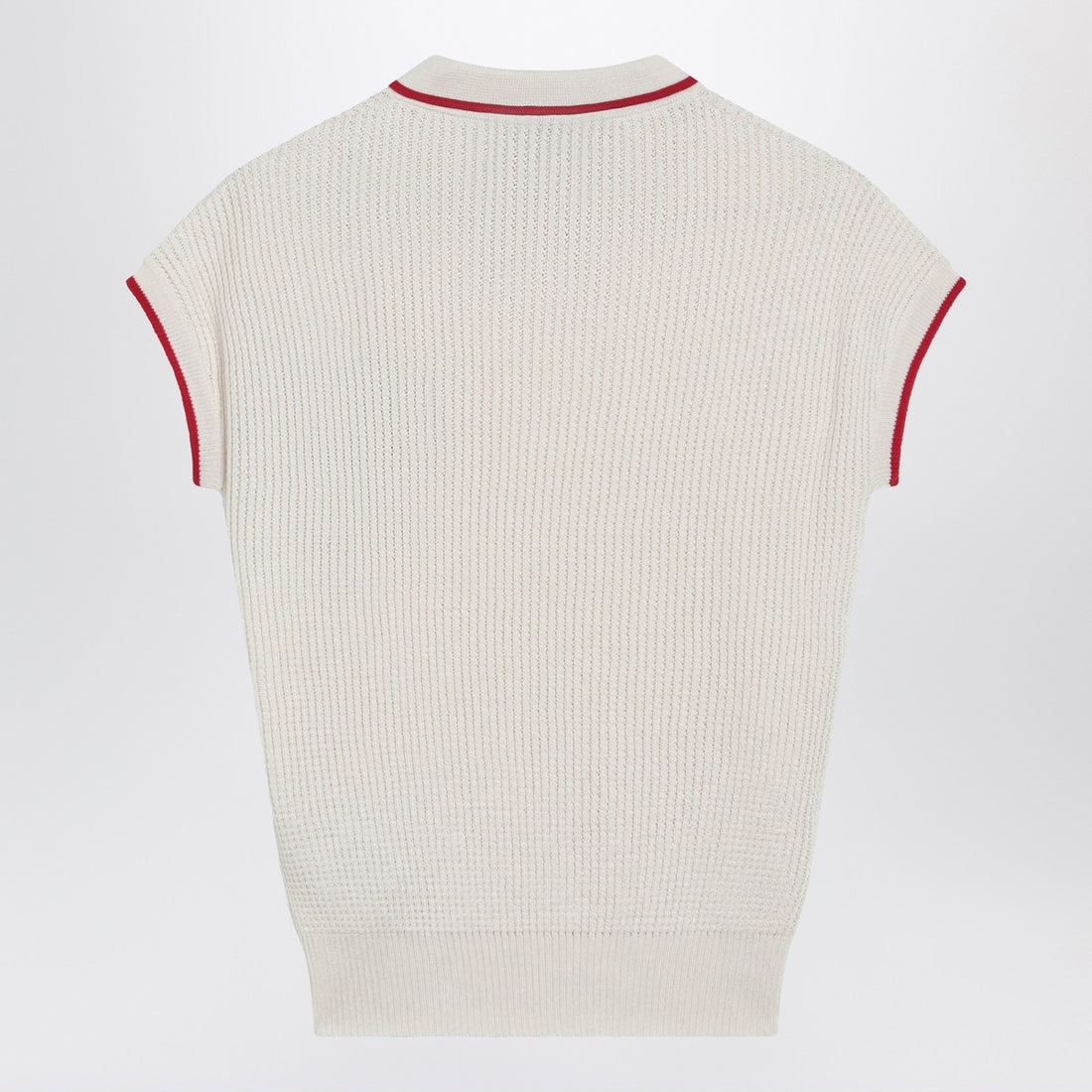 Valentino Garavani Chez Valentino Cotton Knit Top Beige