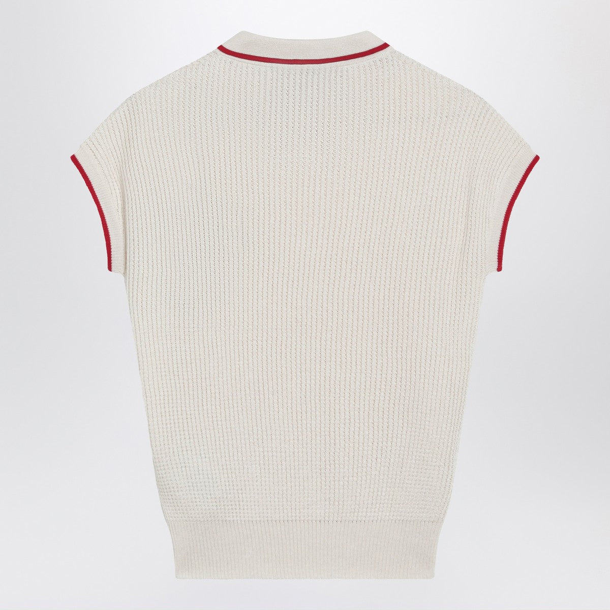 Valentino Garavani Chez Valentino Cotton Knit Top Beige