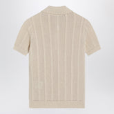 Valentino Garavani Ivory Cotton Knit Polo Shirt White