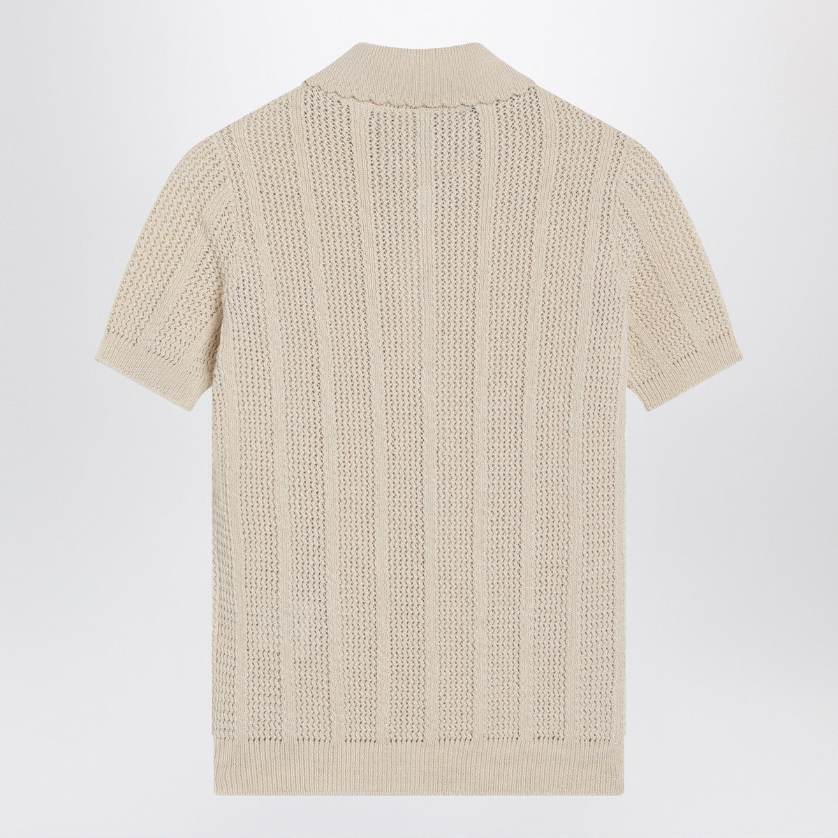 Valentino Garavani Ivory Cotton Knit Polo Shirt White