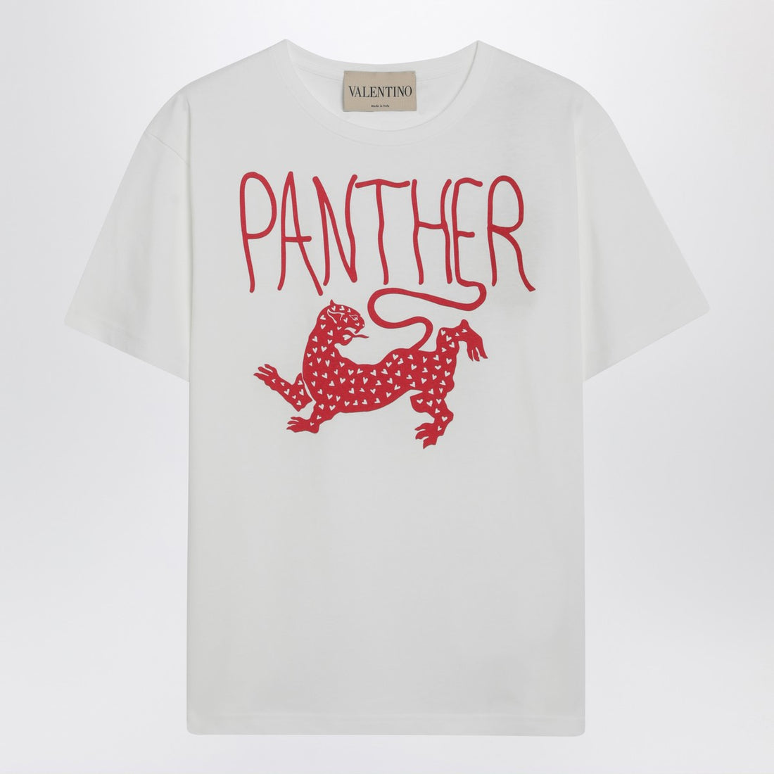 Valentino Ivory Panther Print T-shirt White