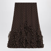 Valentino Silk Skirt Plusdepois Print Brown
