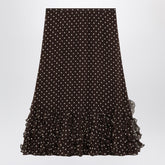 Valentino Silk Skirt Plusdepois Print Brown