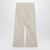 Valentino Ivory Floral Pattern Trousers Beige