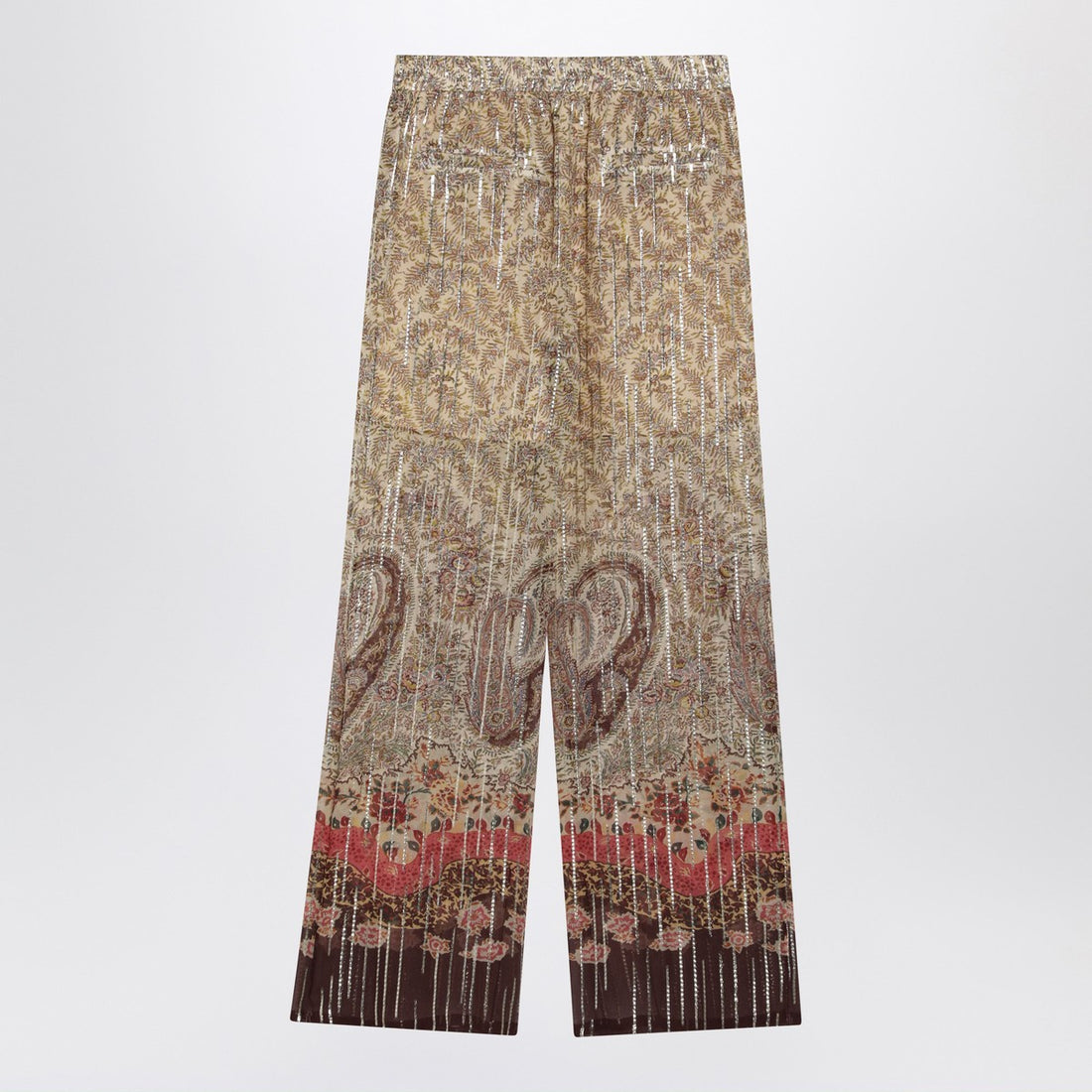 Valentino Paisley Silk Georgette Trousers Multicolor