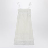 Valentino Ivory Linen Midi Dress White