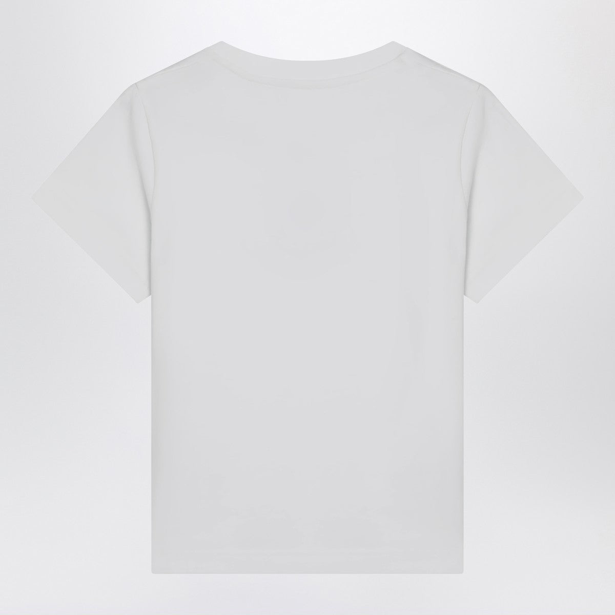 Moncler White Cotton Slim-Fit T-Shirt with Embroidered Heart Logo White