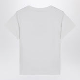 Moncler White Cotton Slim-Fit T-Shirt with Embroidered Heart Logo White