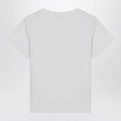 Moncler White Cotton Slim-Fit T-Shirt with Embroidered Heart Logo White