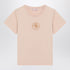 Moncler Pink Cotton Slim-Fit T-Shirt with Embroidered Heart Motif Pink